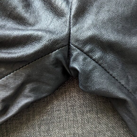 Milly Black Lamb Leather Skinny Leggings - Pull on Pants - Picture 6 of 15